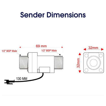 Topargee water tank gauge sender unit dimensions and specifications